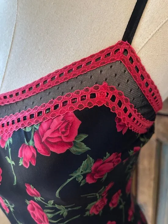 Vintage Betsey Johnson New York Silk Lace Mesh Slip Dress - Picture 6 of 14